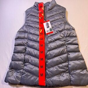 32 Degrees Heat Womens Puffer Vest Full Zip Lightweight Gray Size Medium M